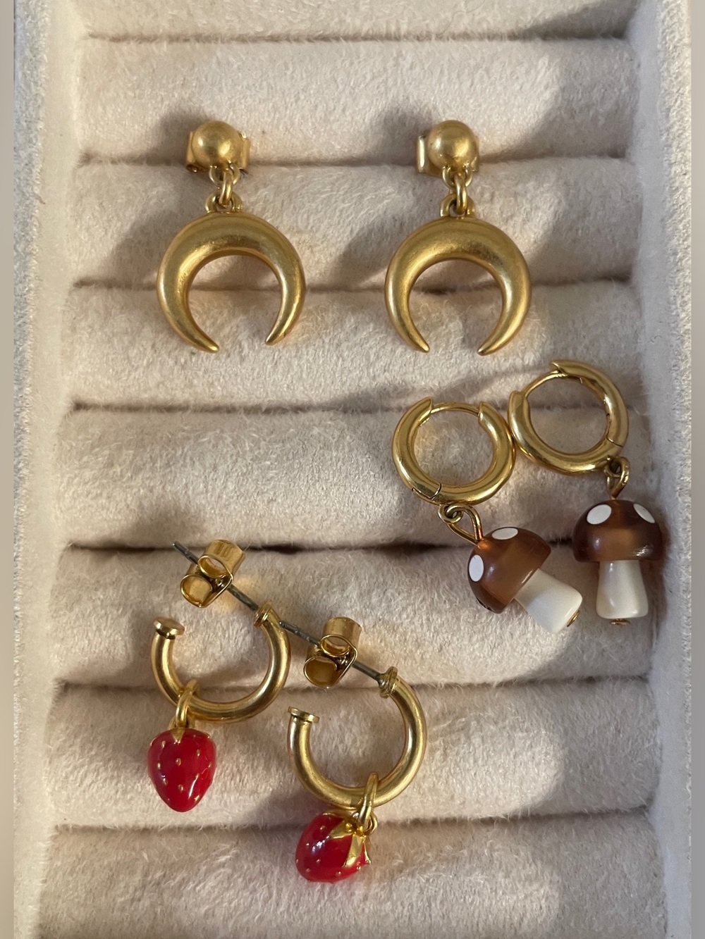 Gold-Tone Dainty Earrings Set